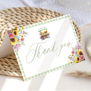 Remerciements Carte de remerciement Green Gingham Fresh Off The