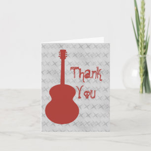 Remerciements Carte de remerciement grunge guitare rouge