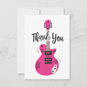 Remerciements Carte de remerciement guitare Rock N Roll à plat