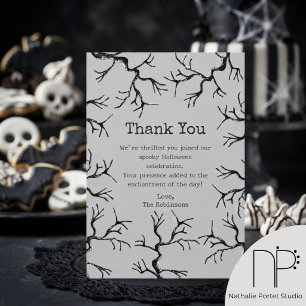 Remerciements Carte de remerciement Halloween Arbre Effrayant