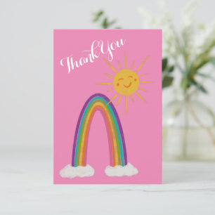 Remerciements Carte de remerciement Hello Sunshine avec arc-en-c
