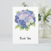 Remerciements Carte de remerciement Hydrangea Flat (Debout devant)