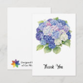 Remerciements Carte de remerciement Hydrangea Flat (Devant / Derrière)