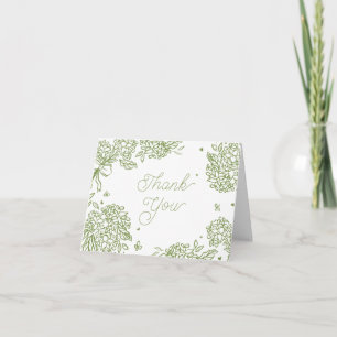 Remerciements Carte de remerciement Hydrangea Vert Sauge