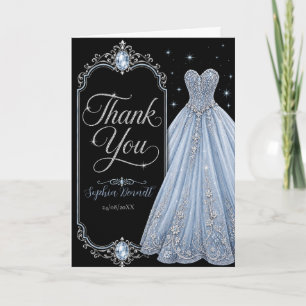 Remerciements Carte de remerciement Ice Blue Jewel Sweet 16
