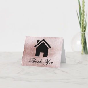 Remerciements Carte de remerciement immobilier Rose Gold