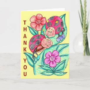 Remerciements Carte de remerciement Lady Bug