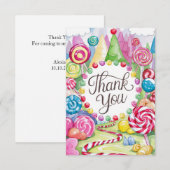 Remerciements Carte de remerciement Magique Enchantée Candyland (Devant / Derrière)