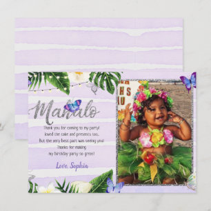 Remerciements Carte de remerciement Mahalo Papillon Tropical