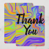 Remerciements Carte de remerciement Marbrure Arc-en-ciel (Devant / Derrière)