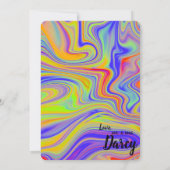 Remerciements Carte de remerciement Marbrure Arc-en-ciel (Dos)