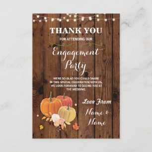 Remerciements Carte de remerciement Mariage Engagement Citrouill