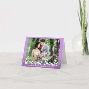Remerciements Carte de Remerciement Mariage Ultra Violet pour Am