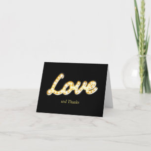 Remerciements Carte de remerciement Marquee Lights - noir