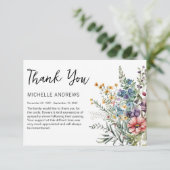 Remerciements Carte de remerciement mémorial de fleur sauvage él (Debout devant)