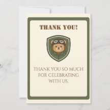 Carte de remerciement militaire de l'ours aviateur