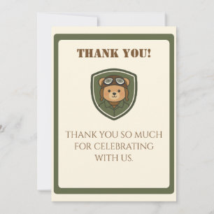 Remerciements Carte de remerciement militaire de l'ours aviateur