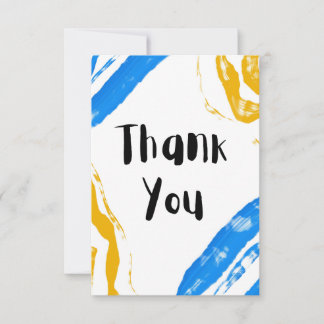 Remerciements Carte de remerciement minimaliste bleue et jaune