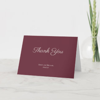 Remerciements Carte de remerciement Minimalst Script Purple Plum