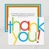 Remerciements Carte de remerciement moderne et colorée (Devant / Derrière)