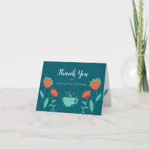 Carte de remerciement moderne pour anniversaire