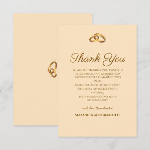Remerciements Carte de remerciement Monogramme Bronze