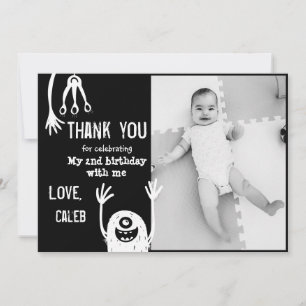 Remerciements Carte de remerciement monstre avec photo