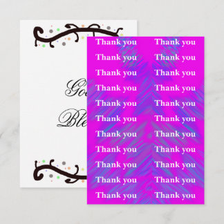 Remerciements Carte de remerciement motif rose et violet vif