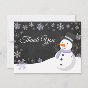 Remerciements Carte de remerciement Noël d'hiver Bonhomme de nei