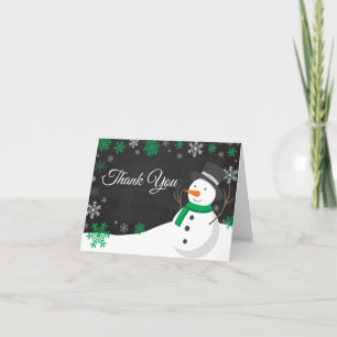 Remerciements Carte de remerciement Noël en vert d'hiver
