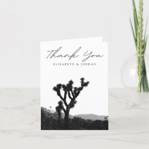 Remerciements Carte de remerciement noir et blanc Joshua Tree