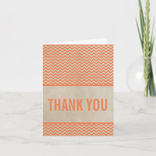 Remerciements Carte de remerciement Orange Chic Chevron