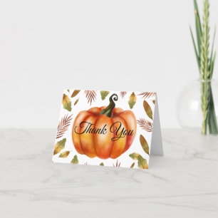 Remerciements Carte de remerciement orange citrouille automne aq