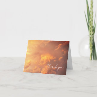 Remerciements Carte de remerciement Orange Pink Clouds Cloudscap
