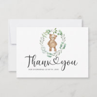 Carte de remerciement ours