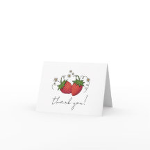 Carte de remerciement Paire de Fraises
