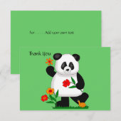 Remerciements Carte de remerciement Panda (Devant / Derrière)