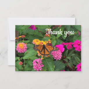 Remerciements Carte de remerciement Papillon Monarch et Fleurs R