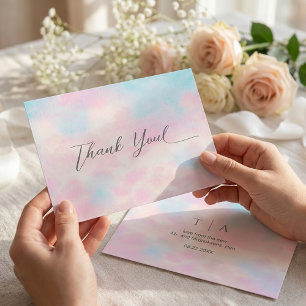 Remerciements Carte de remerciement pastel romantique – Rose et 