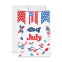 Carte de remerciement patriotique du 4 juillet