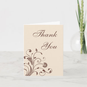 Remerciements Carte de remerciement personnalisée Brown Swirls a