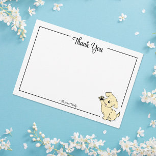 Remerciements Carte de Remerciement Personnalisée Chien Jaune La