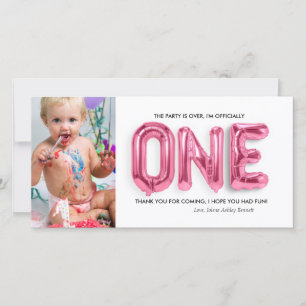 Remerciements Carte de remerciement personnalisée pour 1er anniv