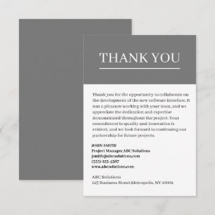 Remerciements Carte de remerciement personnalisée pour les entre