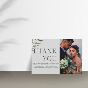 Remerciements Carte de remerciement photo avec une végétation si