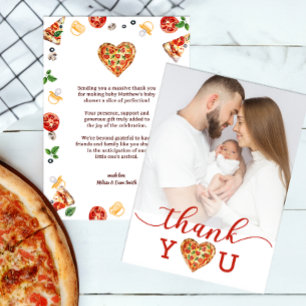 Remerciements Carte de remerciement photo Baby Shower Pizza – Dr