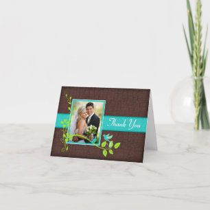 Remerciements Carte de remerciement photo craquelée Turquoise Ve