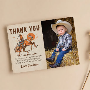 Remerciements Carte de remerciement photo d'anniversaire de cow-