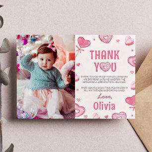 Remerciements Carte de remerciement photo d'anniversaire Douce C