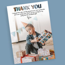 Carte de remerciement photo d'anniversaire pour en